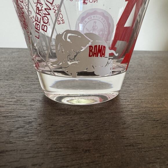 Two Vtg 1961 Alabama Crimson Tide Championship Glass "No. 1 in '61" Roll Tide - Picture 7 of 12
